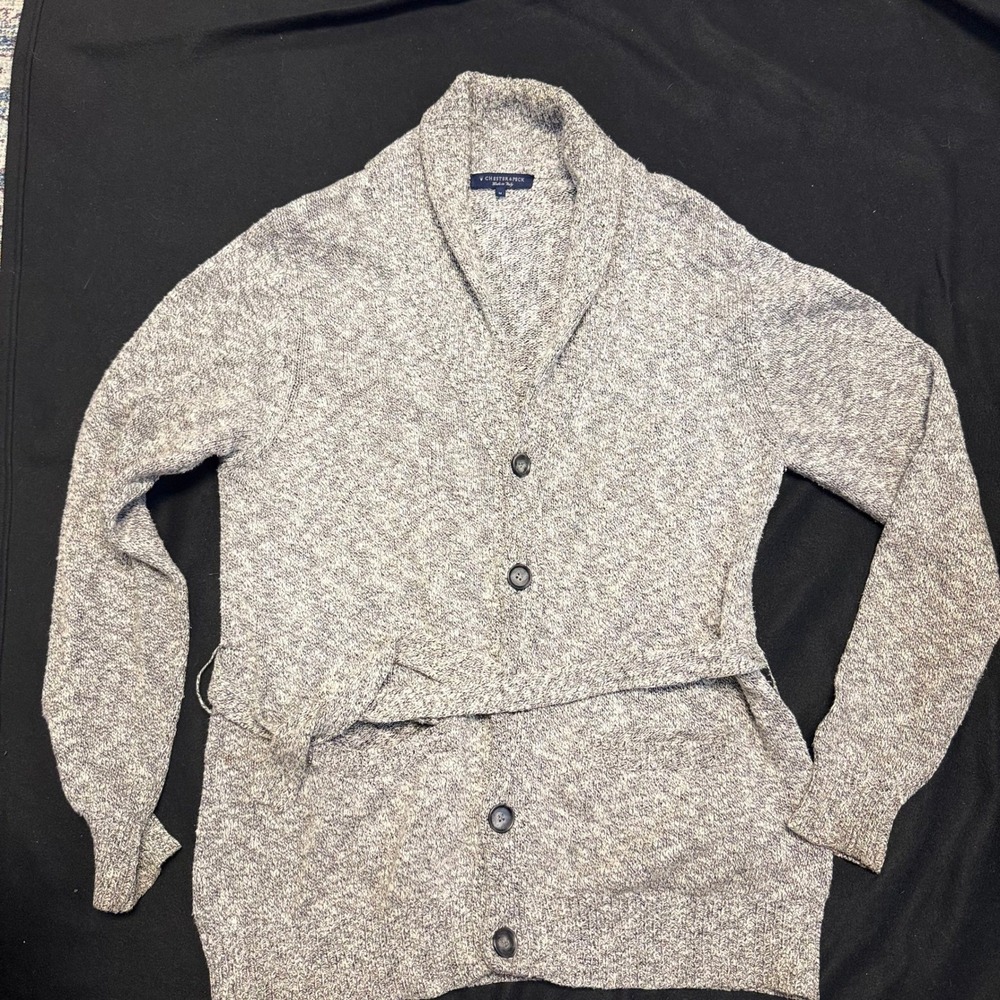 Chester & Peck Gray Knit Cardigan Made  in Italy‎ Women's Size Medium